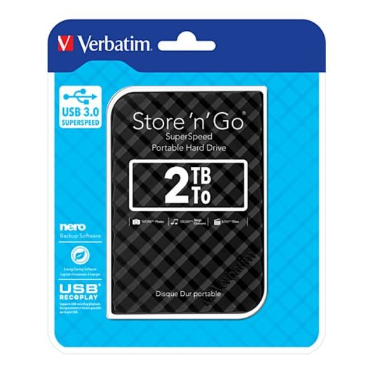 Disque Dur VERBATIM Store 'n' Go GEN 2 2To USB 3.0 NOIR