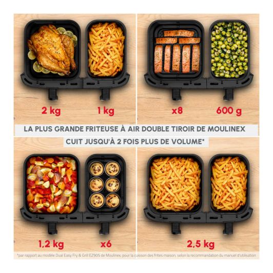 Friteuse à air chaud Reconditionné MOULINEX  11L double zone