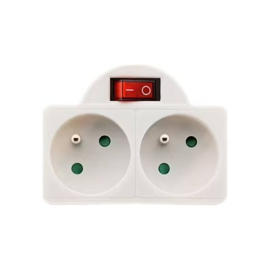 Biplite ZENITECH 2x16A blanche+interrupteur