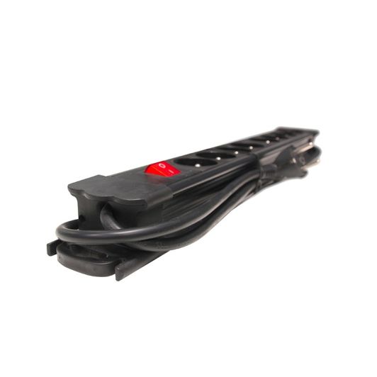 Multiprise CHACON 8 prises avec interrupteur Noire - Cable 1.5m
