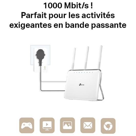 CPL DUO TP LINK PA7019P Kit - AV1000 2 prises