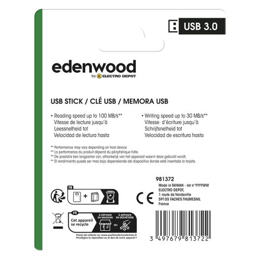 Clé USB 3.0 EDENWOOD 256Go