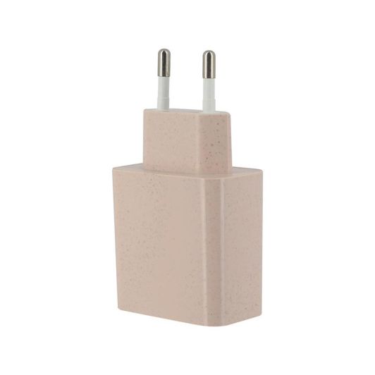 Chargeur secteur éco 2 ports USB-C et USB EDENWOOD 20W Beige