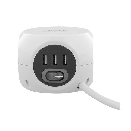 Multiprise 2 en 1 TNB 3 prises + 3 USB Blanche - Cable 1.43m