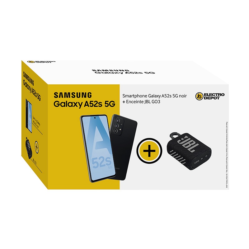 Smartphone Pack Samsung A52s 5g 128go Noir + Jbl Go3