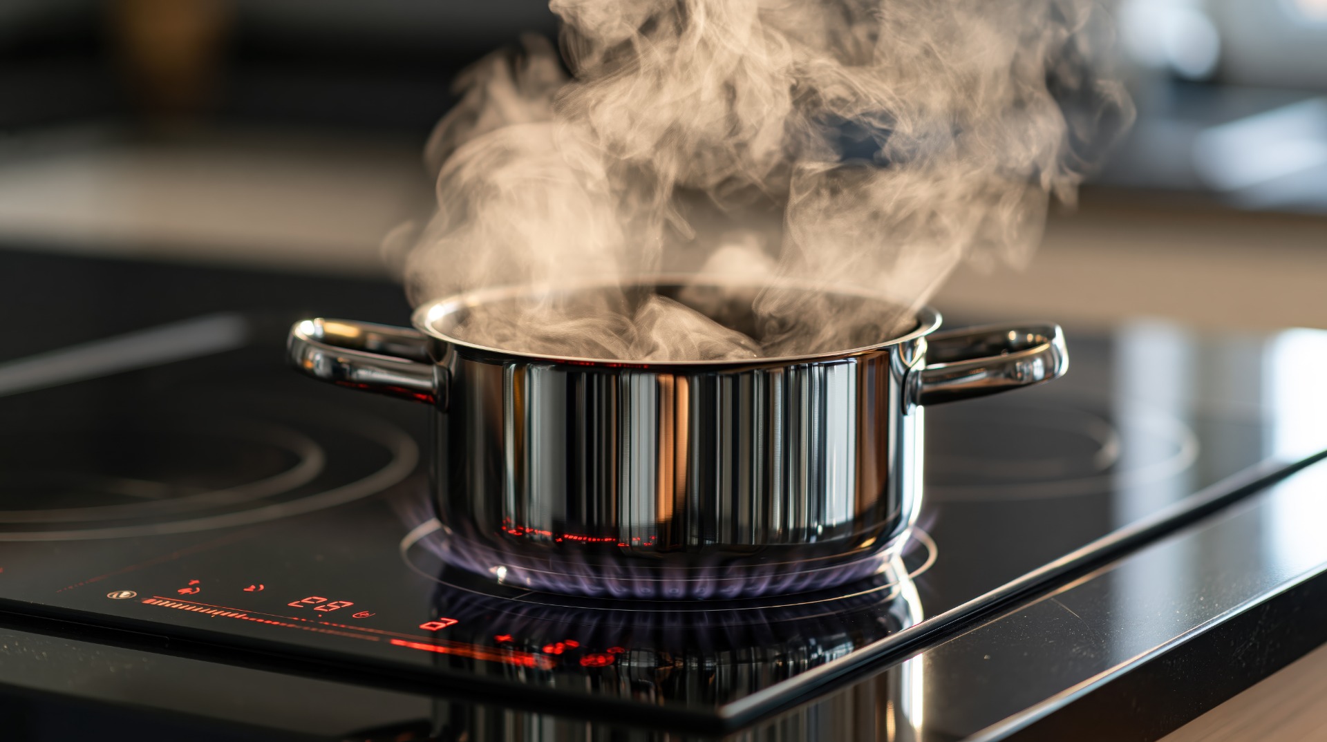 Table de cuisson d'une cuisinière nettoyée avec soin