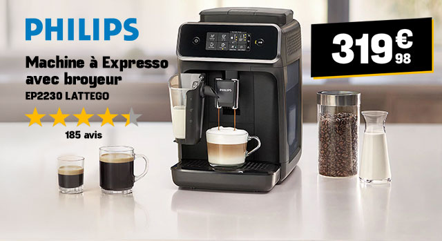 Machine à Expresso avec broyeur PHILIPS EP2230 LatteGo à 319€98