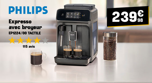 Machine à Expresso avec broyeur PHILIPS EP1224 //00 TACTILE Go à 259€98