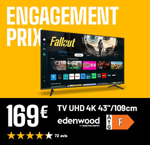 Engagement prix - TV 43 pouces UHD 4K EDENWOOD - 169€