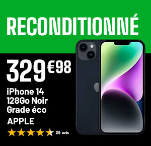 Reconditionné - Iphone 14 128Go Noir Grade Eco - Apple - 329€98