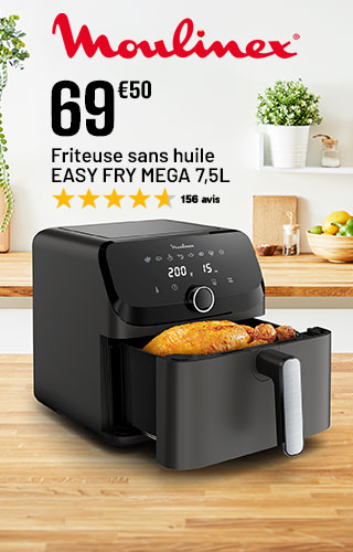 Moulinex - Friteuse sans huile Easy Fry Mega 7.5L - 69€50