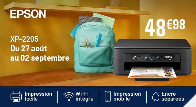 EPSON - XP2205 - Du 27 août au 02 septembre - 48€98