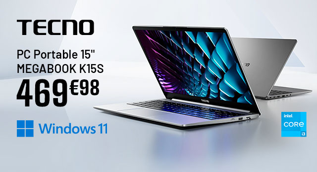 TECHNO - PC Portable 15 pouces Megabook K15S - 469€98