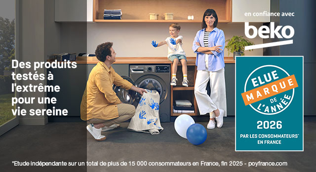 BEKO - Des produits testés à l'extrème pour une vie sereine - Elue marque de l'année 2026 par les consommateurs en France
