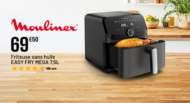Moulinex - Friteuse sans huile Easy Fry Mega 7.5L - 69€50