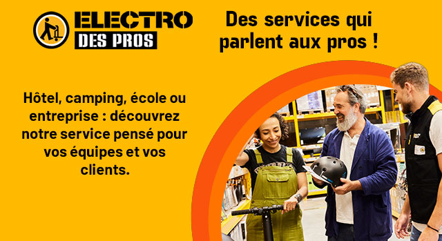 Des services qui parlent aux pros ! Hôtel, camping, école ou entreprise : découvrez notre service pensé pour vos équipes et vos clients.
Équipez vos espaces en un clin d’œil, sans jamais renoncer aux prix bas. On va à l’essentiel pour que vous puissiez faire votre métier, tout simplement. Faire un devis en autonomie