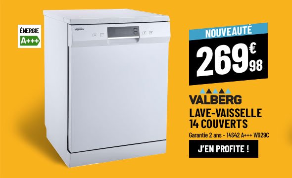 Lave-vaisselle 14 couverts VALBERG 14S42 A+++ W929C